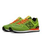 New Balance Woven 574 Men's 574 Shoes - High Visibility Yellow, Black, Dragonfly (ml574alh)
