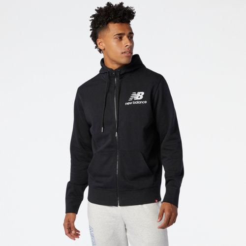 New Balance Mens Nb Essentials Stacked Full Zip Hoodie
