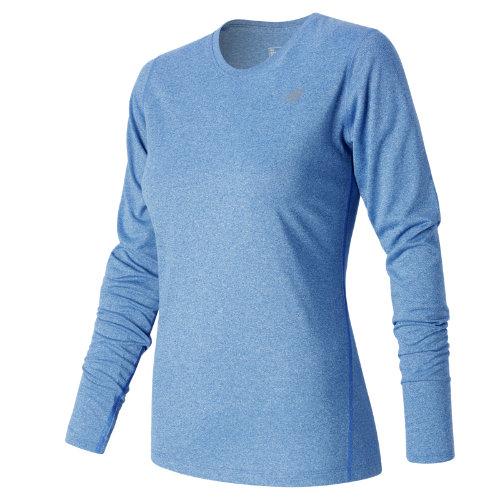 New Balance 63134 Women's Heathered Long Sleeve Tee - Blue (wt63134mjh)