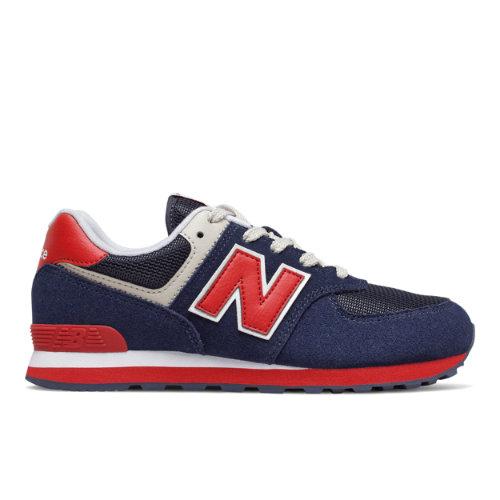New Balance 574 Kids Grade School Lifestyle Shoes - Navy/red (gc574mua)