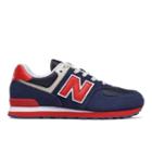 New Balance 574 Kids Grade School Lifestyle Shoes - Navy/red (gc574mua)