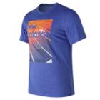 New Balance 73083 Men's Heather Tech Run Graphic Short Sleeve - Blue (mt73083try)