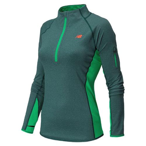 New Balance 5101 Women's Ultra Half Zip - Tropical Green Heather, Vital Green (wrt5101trh)