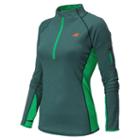 New Balance 5101 Women's Ultra Half Zip - Tropical Green Heather, Vital Green (wrt5101trh)