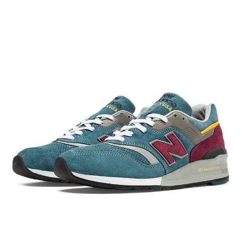 New Balance 997 Connoisseur Painters Men's Made In Usa Shoes - Teal, Grey, Burgundy (m997dte)