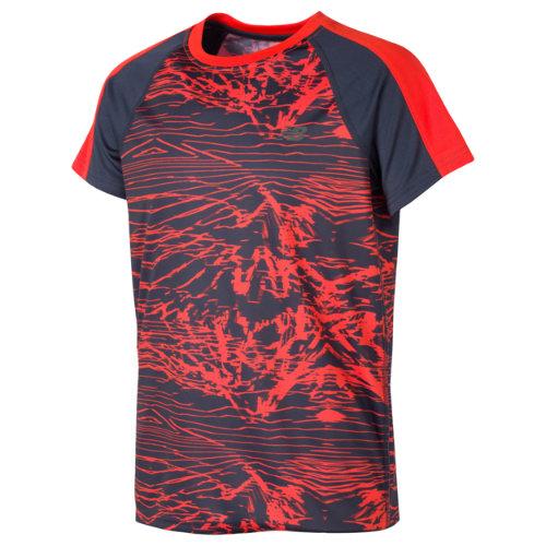 New Balance 12515 Kids' Ss Printed Performance Tee - Grey/orange (bt12515toe)
