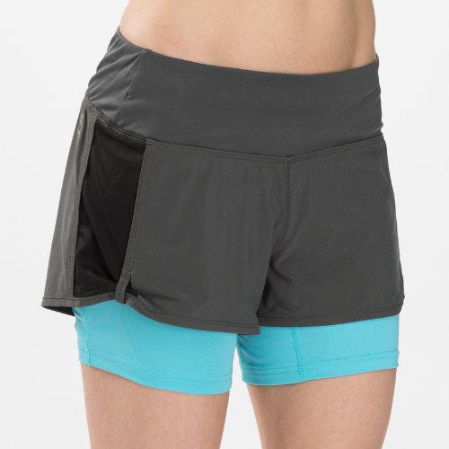 New Balance 4129 Women's Momentum 2 In 1 Short - Magnet, Poolside (wrs4129mps)