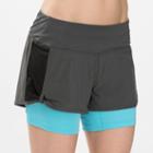New Balance 4129 Women's Momentum 2 In 1 Short - Magnet, Poolside (wrs4129mps)