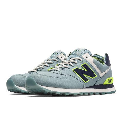 New Balance 574 Street Beat Men's 574 Shoes - Ash Blue, Neon Yellow, Navy (ml574sbe)