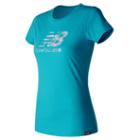 New Balance 71556 Women's Batik Logo Tee - Blue (wt71556vob)