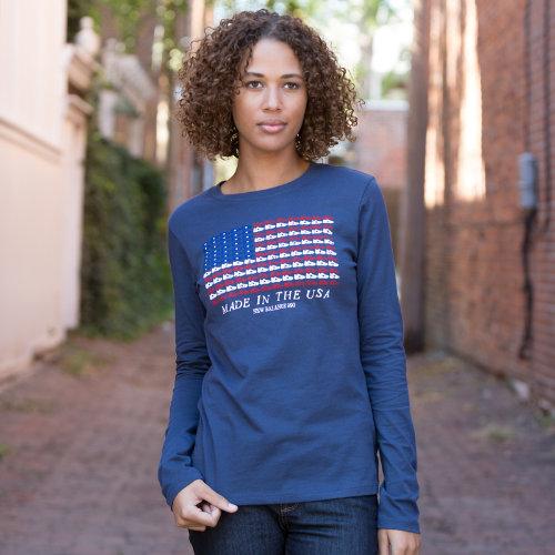 New Balance 3194 Women's 990 Flag Graphic Tee - Navy (wet3194nv)