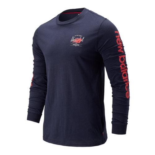 New Balance 93671 Men's Herschel Ls Graphic Tee - Navy/red/yellow (mt93671nin)
