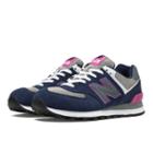 New Balance 574 Women's 574 Shoes - Navy, Pink Shock, Grey (wl574sbs)
