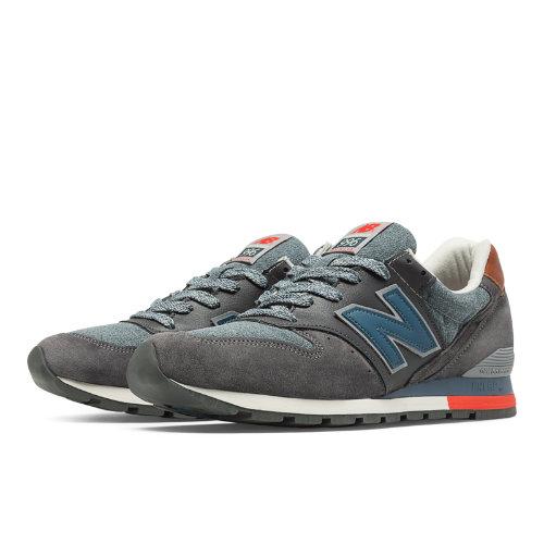 New Balance 996 Distinct Retro Ski Men's Made In Usa Shoes - Grey, Chambray, Red (m996dski)