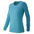 New Balance 53151 Women's Heathered Long Sleeve Tee - Bayside Heather (wt53151bih)