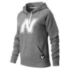 New Balance 4364 Women's Essentials Pullover Hoodie - Heather Grey, White (wet4364hgr)