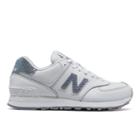 New Balance 574 Leather Women's 574 Shoes - White/silver (wl574lea)