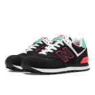 New Balance Pop Tropical 574 Women's 574 Shoes - Black, Coral Pink, Green Flash (wl574hrk)