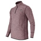 New Balance 53030 Men's N Transit Quarter Zip - Burgundy Heather (mt53030byh)
