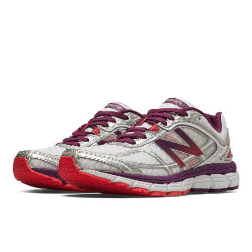 New Balance 860v5 Women's Stability And Motion Control Shoes - Silver, Purple, Coral Pink (w860sp5)