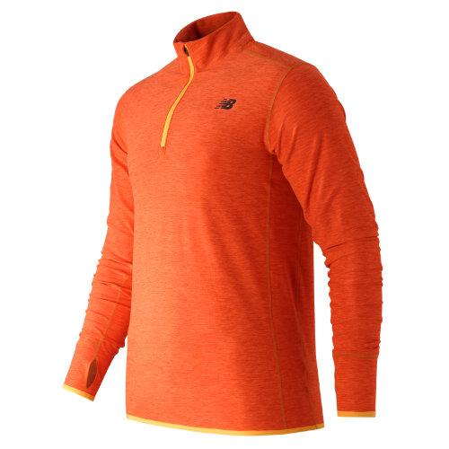 New Balance 53030 Men's N Transit Quarter Zip - Lava Heather (mt53030lah)