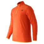 New Balance 53030 Men's N Transit Quarter Zip - Lava Heather (mt53030lah)