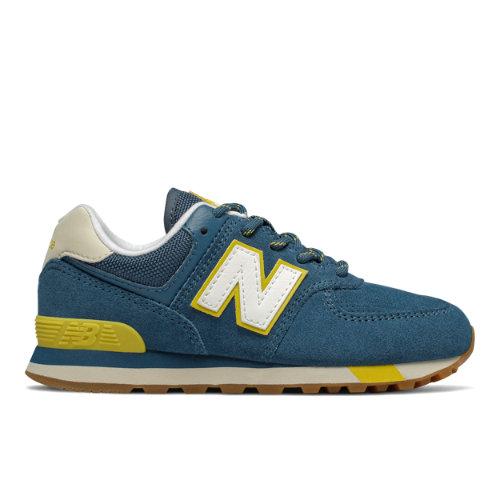 New Balance 574 Kids' Pre-school Lifestyle Shoes - Blue/yellow (pc574jhp)