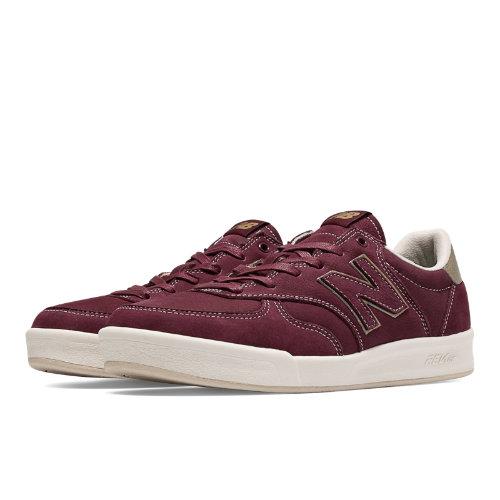 New Balance 300 Leather Men's Court Classics Shoes - Garnet, Tan (crt300dg)