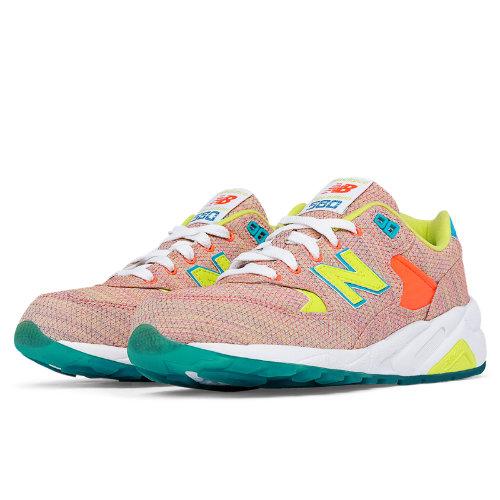 New Balance 580 Sorbet Women's Running Classics Shoes - Peach, Lime, Teal (wrt580sp)