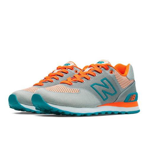 New Balance 574 Woven Women's 574 Shoes - Grey, Orange, Blue Atoll (wl574aln)