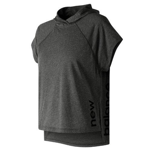 New Balance 91153 Women's Heather Tech Train Crop Hoodie - Grey (wt91153bkh)