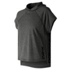 New Balance 91153 Women's Heather Tech Train Crop Hoodie - Grey (wt91153bkh)