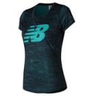 New Balance 73129 Women's Accelerate Printed Short Sleeve - Blue/green (wt73129phw)