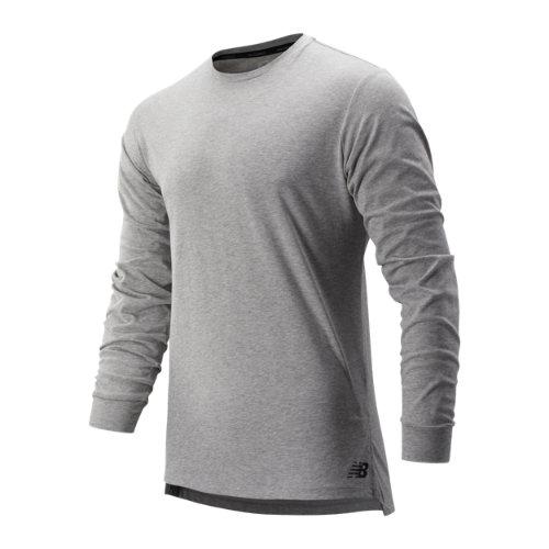 New Balance 91048 Men's R.w.t. Long Sleeve Heathertech Tee - Grey (mt91048ag)