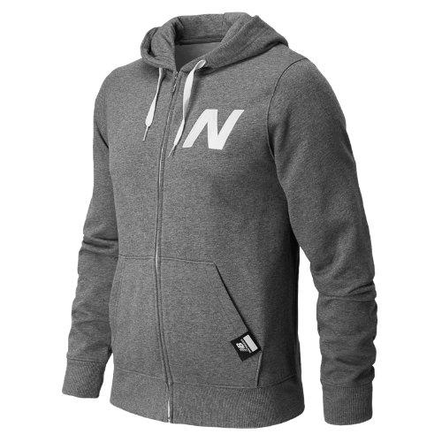 New Balance 4365 Men's Essentials Zip Up Hoodie - Heather Grey (mej4365hgr)