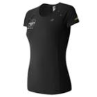 New Balance 63223 Women's Brooklyn Half Nb Ice Ss Tee - Black/white (wt63223vbkw)