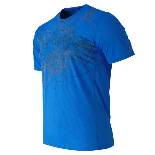 New Balance 53066 Men's Accelerate Short Sleeve Printed Top - Bolt (mt53066btl)