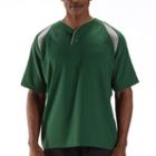 New Balance 8710 Men's Pro Elite Short Sleeve - Team Dark Green, Athletic Grey (tmuj8710tdg)