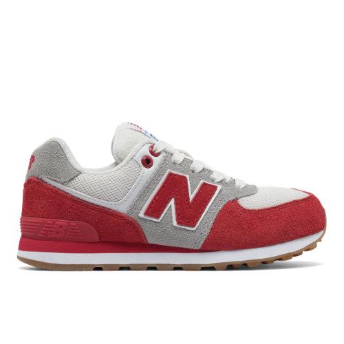New Balance 574 Resort Sporty Kids' Pre-school Lifestyle Shoes - Red/grey (kl574rup)