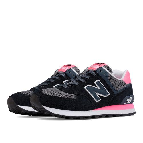 New Balance 574 Core Plus Women's 574 Shoes - Black/guava/grey (wl574cpl)
