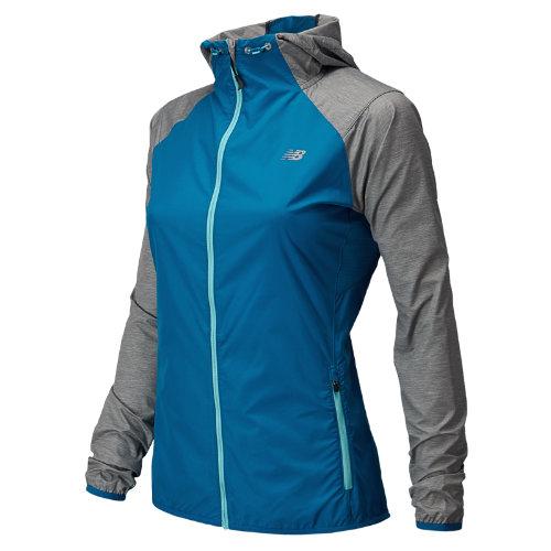 New Balance 5128 Women's Surface Run Jacket - Wave Blue, Anthracite Heather (wrj5128wab)