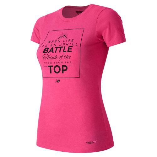 New Balance 63144 Women's Pink Ribbon Script Tee - Pink (rwt63144pfl)