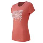 New Balance 53184 Women's Heathered Ss Tee Graphic - Orange (wt53184daf)