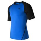 New Balance 61021 Men's Trinamic Short Sleeve Top - Blue/black (mt61021elb)
