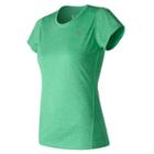 New Balance 53150 Women's Heathered Short Sleeve Tee - Green (wt53150djh)