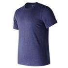 New Balance 73080 Men's Heather Tech Short Sleeve - Navy (mt73080pgm)