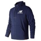 New Balance 91549 Men's Essentials Stacked Logo Full Zip Hoodie - Navy (mj91549pgm)