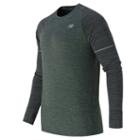 New Balance 53210 Men's Performance Merino Long Sleeve - Defense Green, Heather Charcoal (mt53210dfm)