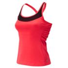 New Balance 5187 Women's Vitalize Bra Top - Bright Cherry, Black (wfb5187brc)
