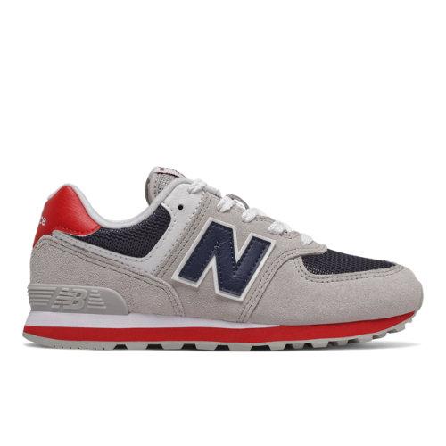 New Balance 574 Kids' Pre-school Lifestyle Shoes - Grey/red (pc574mub)